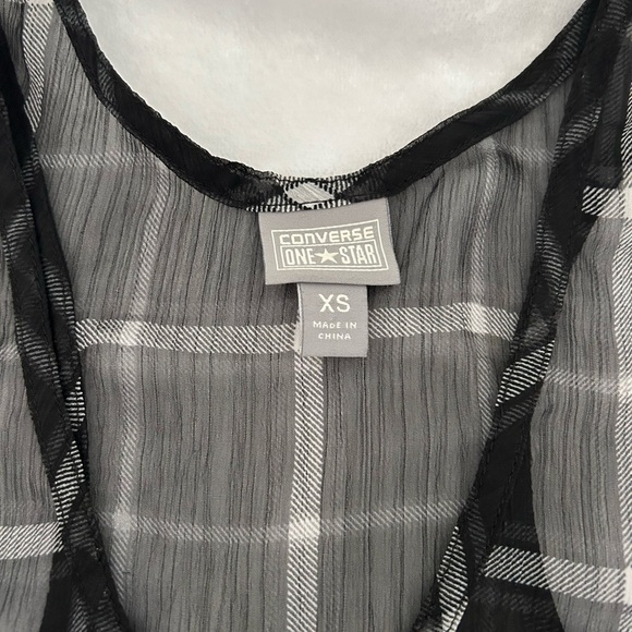 Converse Sheer Floral & Plaid tank - Picture 2 of 6